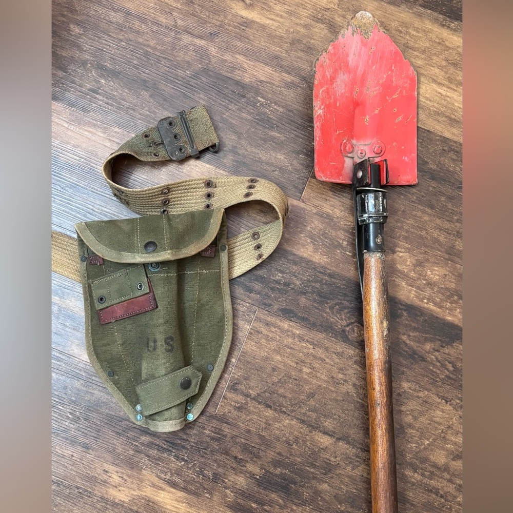 US Army M1956 Entrenching Tool Shovel & Carrier Cover, Belt Vietnam Era Military